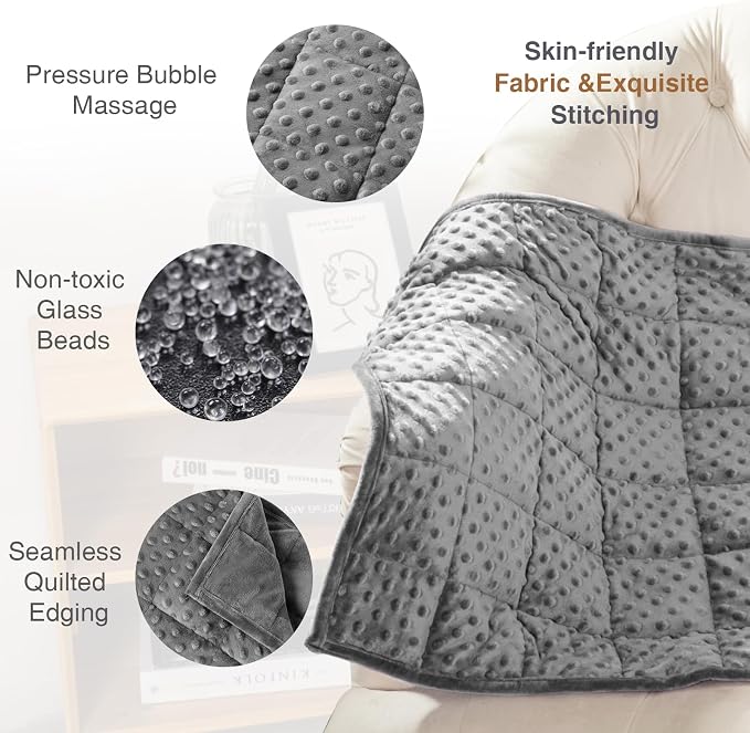 Alomidds Weighted Blanket 7lbs for Adults, Cozy Luxury Breathable Weighted Lap - Image 3
