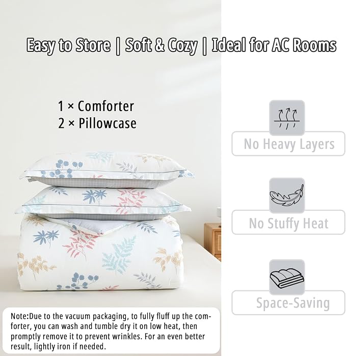 LEMIROE White Cotton Comforter King Size 3Pcs - Image 7