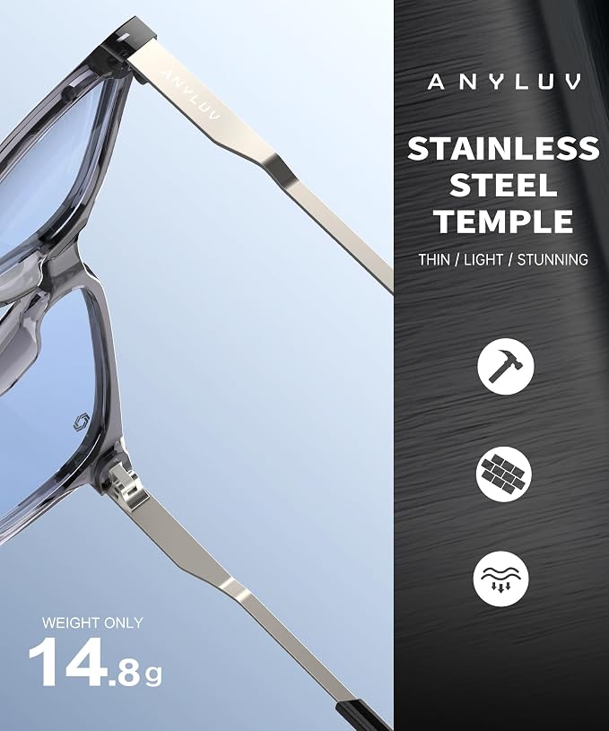 ANYLUV Blue Light Glasses for Men, Lightweight Computer Gaming Glasses - Image 5