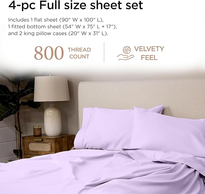Threadmill Full Size Sheets | 800 Thread Count Bed Sheets - Image 2