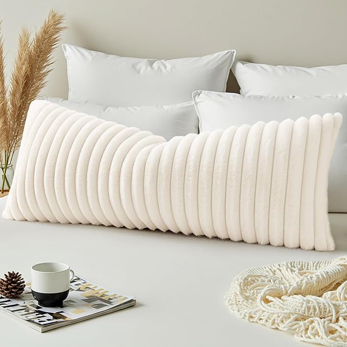 decorUhome Summer Cozy Faux Fur Throw Pillow Covers 14x36 Set of 1 Decorative - Image 4
