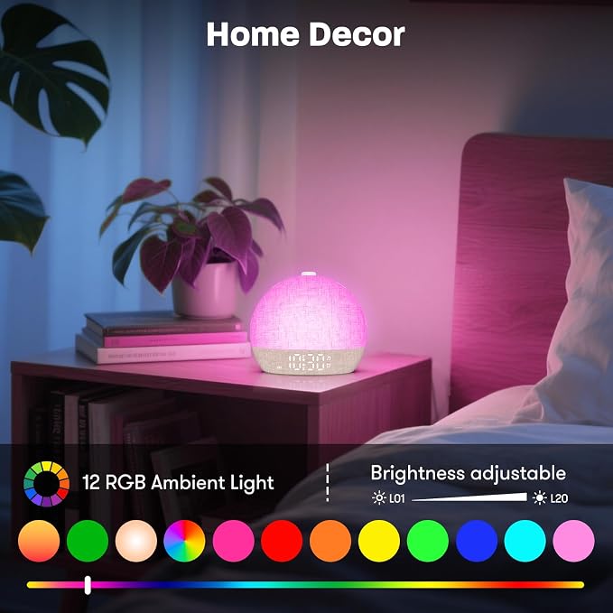 Wake Up Light Sunrise Alarm Clock, Dimmable Night Lights, Sleep Aid, Loud Alarm - Image 6