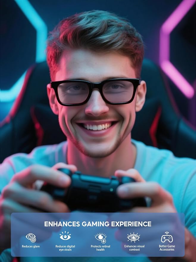 VMJFBJ Blue Light Glasses For Women/Men Computer Reading Gaming Improve Sleep - Image 7