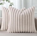Pallene Faux Fur Plush Throw Pillow Covers 22x22 Set of 2, Luxury Soft Fluffy by PALLENE