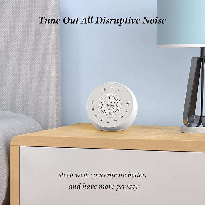 Housbay Glows White Noise Sound Machine, 31 Soothing Sounds, Colored NightLight - Image 2