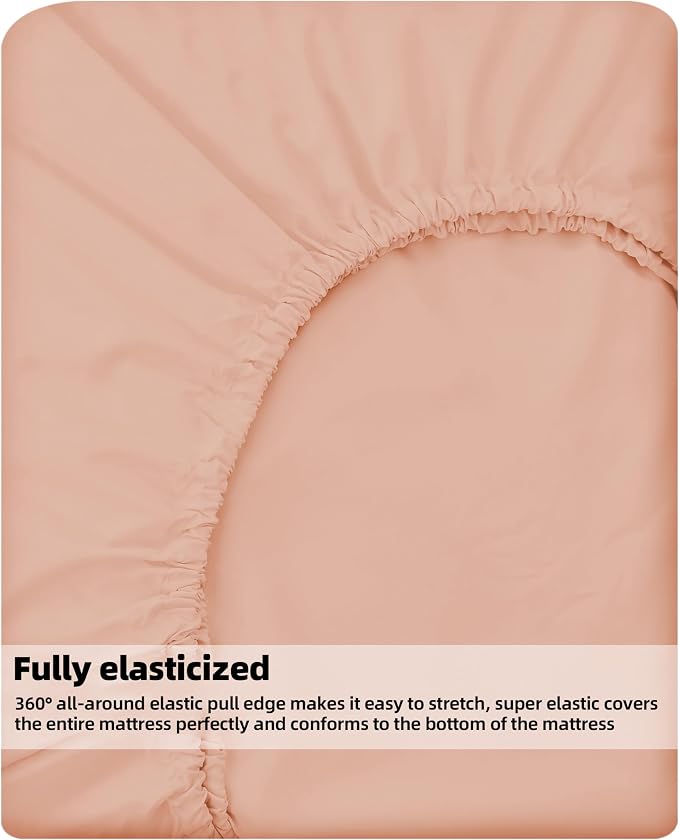 HBHLFZ Twin XL Fitted Sheet Only 2 Pack, Soft Breathable Bottom Sheet - Image 5
