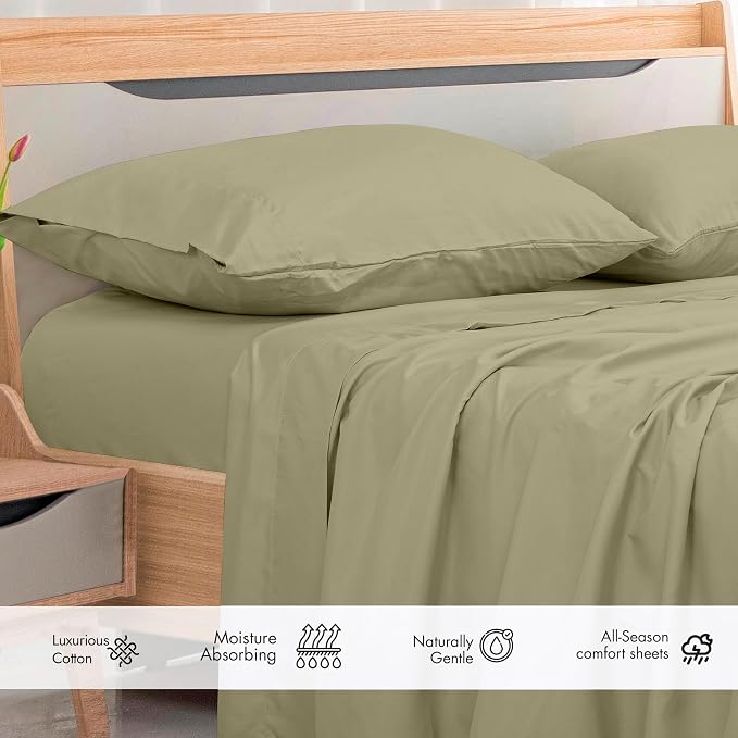 Royale Linens 300 Thread Count 100% Long Staple Combed Cotton Flat Sheet - Image 3