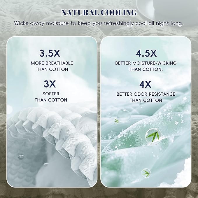 PHF Cooling Waffle Blanket King Size, Lightweight 60% Rayon from Bamboo & 40% - Image 3