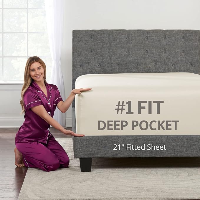 Deep Pocket Queen Fitted Sheet – 17” by DeaLuxeBedding