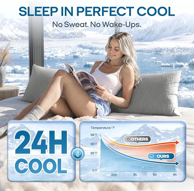 ZonLi Cooling Body Pillowcase for Hot Sleepers, Breathable Body Pillow Cover - Image 2
