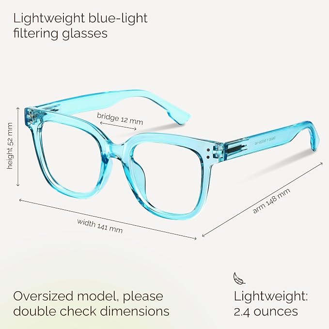 miyya Blue Light Glasses for Women & Men – Oversized UV & Blue Light Blocker - Image 3