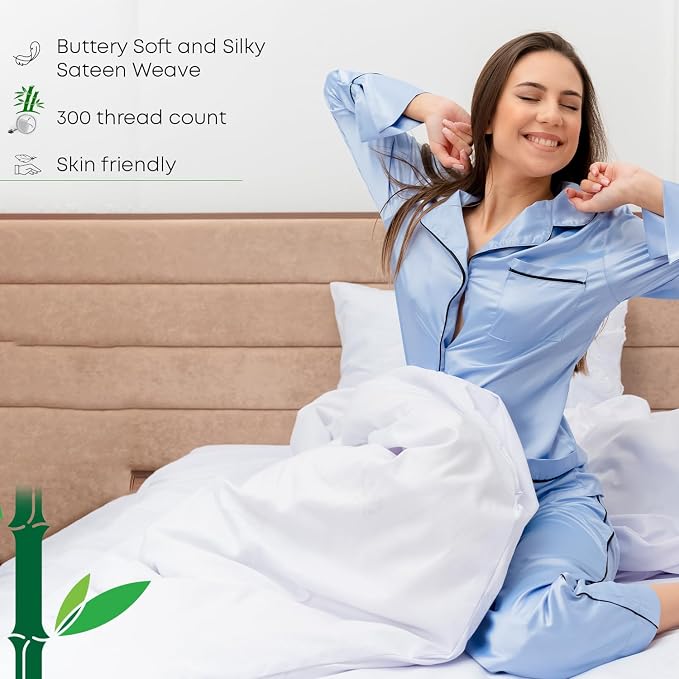 LINENWALAS Fitted Sheet Only Viscose Derived from Bamboo, Bottom Sheet - Image 9