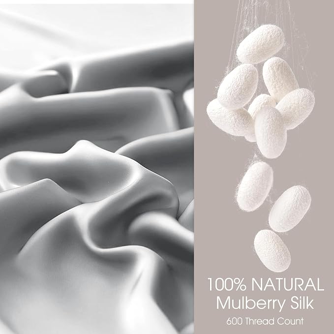 100% Silk Pillowcase for Hair and Skin Toddler Size 2 Pack Mulberry Silk Pillow - Image 2