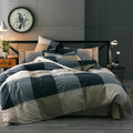 mixinni Twin XL Size Checkered Duvet Cover Set by mixinni