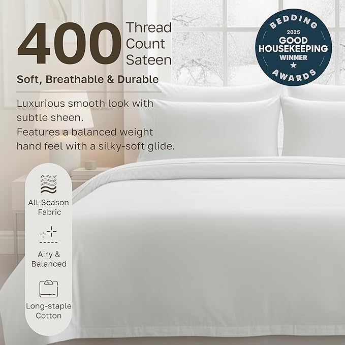 California Design Den Striped White Duvet Cover King Size Only - Image 4