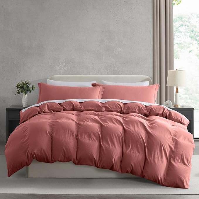 Nestl Pink Clay California King Duvet Cover Sets by Nestl