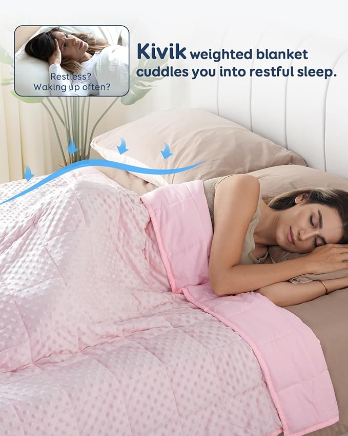 Kivik Weighted Blanket 15 lbs for Adults, Minky Dot Heavy Blankets, Microfiber - Image 2