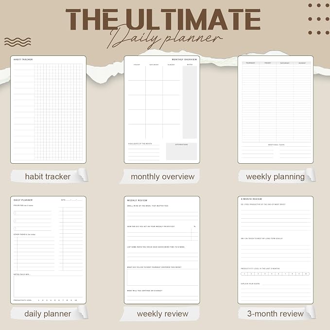Productivity 3-month Planner Undated Daily Weekly Monthly Planner - Image 4