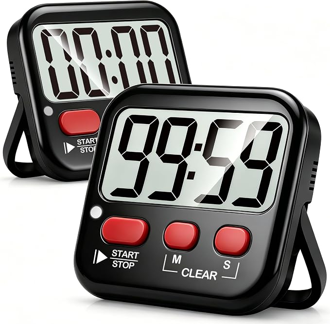 Antonki 2 Pack Digital Timer for Kids, Magnetic Countdown Kitchen Timers for by Antonki