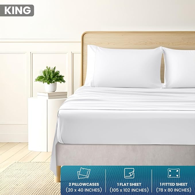 Utopia Bedding King Size 4 Piece Sheet Set - Image 2