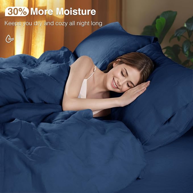 SONORO KATE 100% French Linen Duvet Cover King Size, Soft Breathable - Image 4