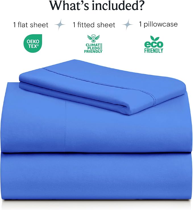 LuxClub 3 PC Twin Sheet Set, Deep Pockets Wrinkle Free Cooling Bed Sheets Hotel - Image 2