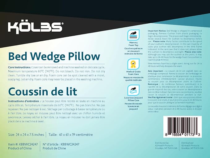 Kolbs Bed Wedge Pillow for Sleep Apnea, FSA Eligible Acid Reflux, and Back Pain - Image 11