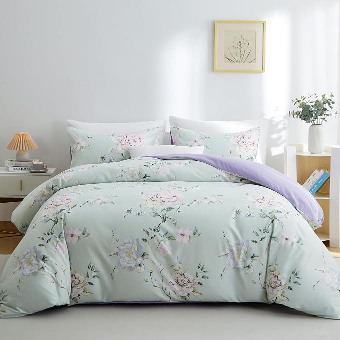 BOLINLIVING Duvet Cover Twin Size, Flower Kids Duvet Cover by BOLINLIVING