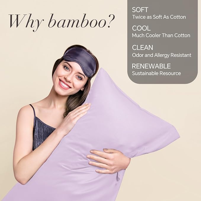 BEDELITE Body Pillow Case Cover, Rayon Made from Bamboo, Cooling Body Pillow - Image 2