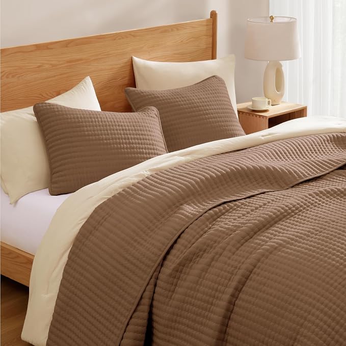 WRENSONGE Brown California/Oversized King Size Quilt Bedding Set - Image 2