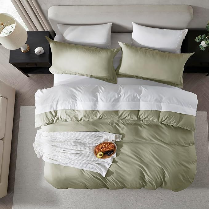 Nestl Light Sage California King Duvet Cover Sets - Image 5