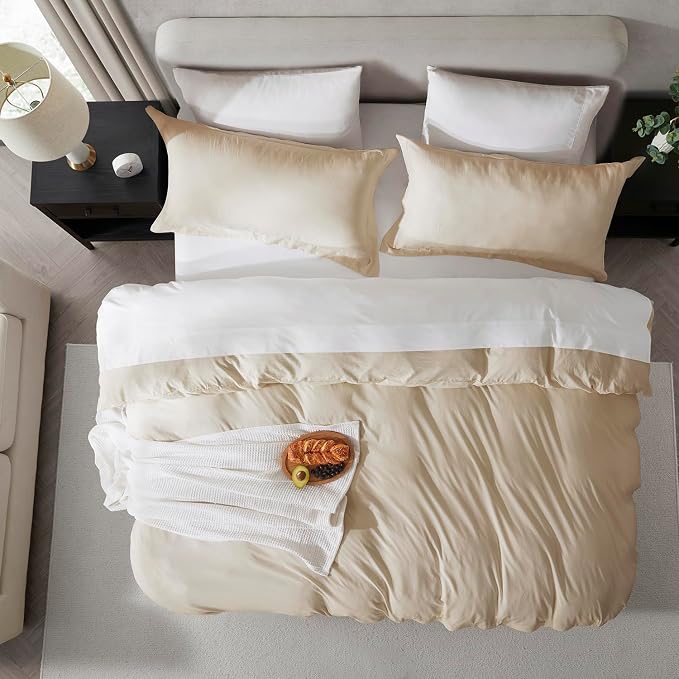 Nestl Beige Cream Duvet Cover Full Size - Image 5