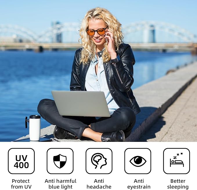 Okany Blue Light Blocking Glasses Gaming Computer Glasses Powerful Professional - Image 4