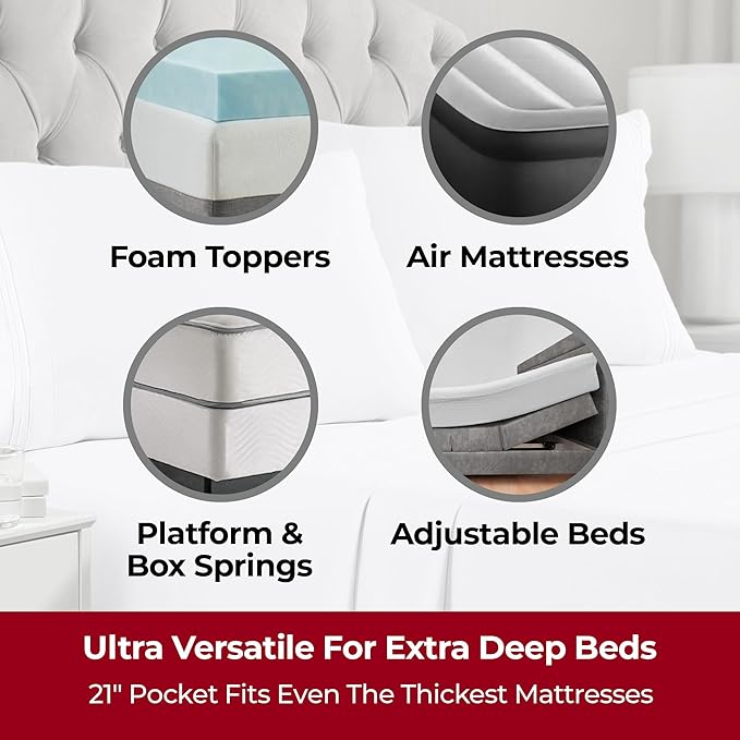 Mellanni Extra Deep Split King Sheets - Image 2