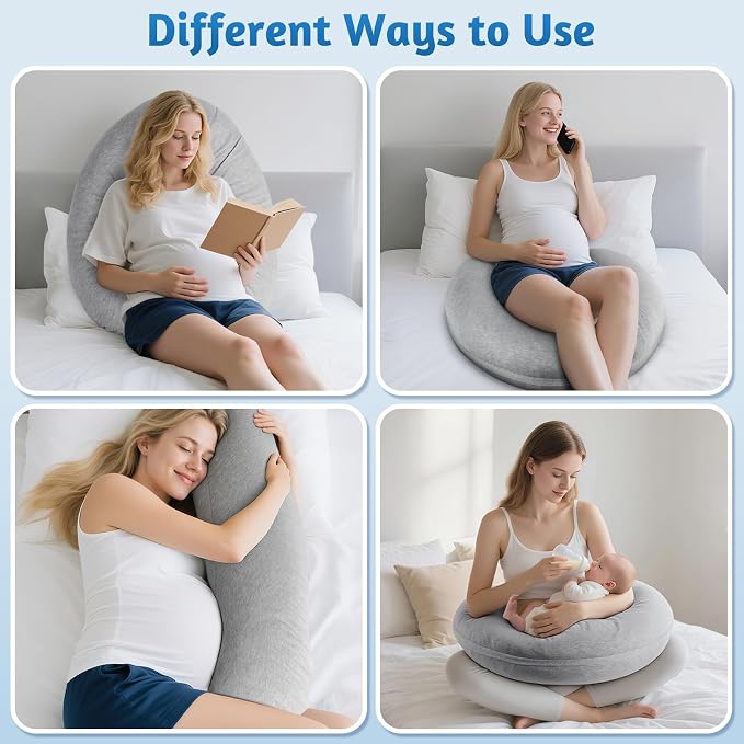 SweetSlubr Pregnancy Pillows for Sleeping, C-Shaped Maternity Pillow for - Image 6