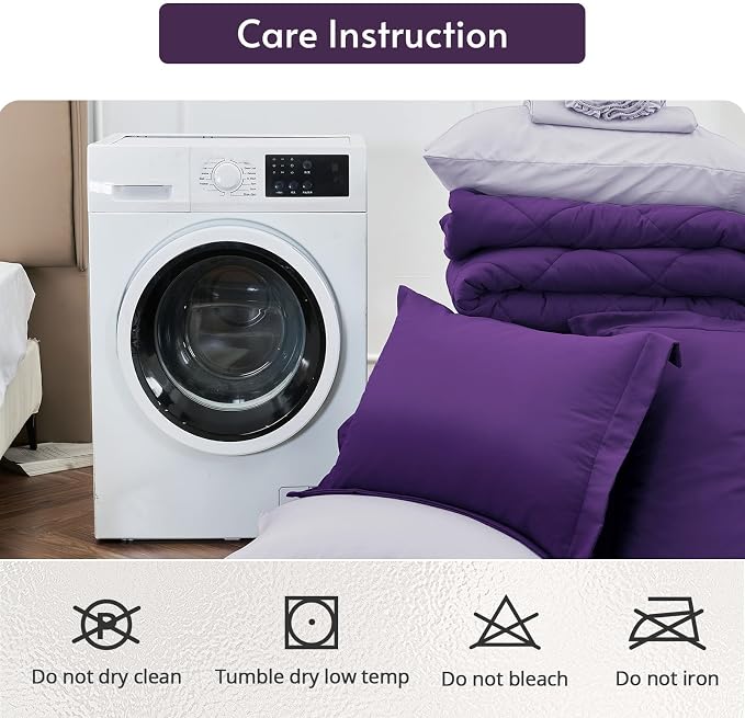 MUXHOMO 7 Pieces California King Comforter Set, Reversible Bed in a Bag Cal - Image 9