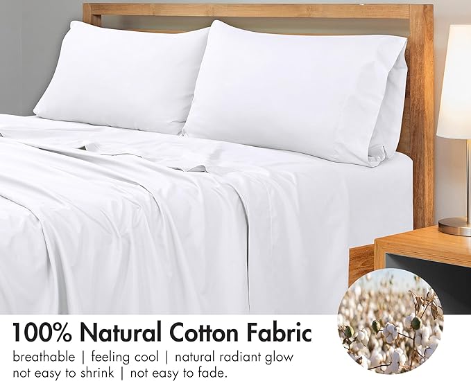 Royale Linens 300 Thread Count 100% Long Staple Combed Cotton Flat Sheet - Image 4