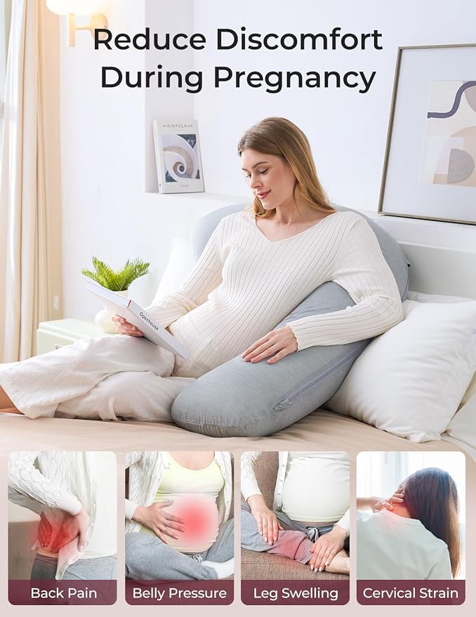 Momcozy J-Shaped Pregnancy Pillow - Image 3