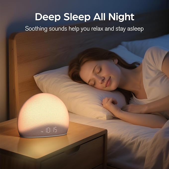 HOUSBAY Sunrise Alarm Clock, 20 Soothing Sleep Aids, Dimmable Display, - Image 5