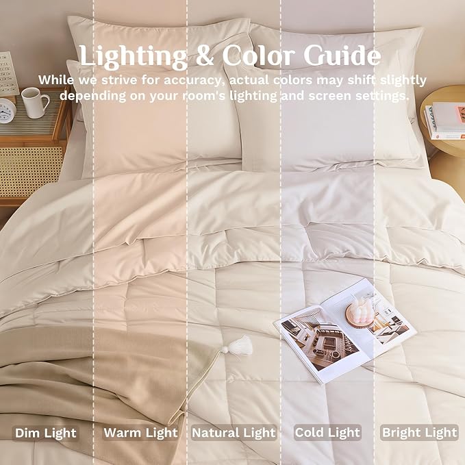 JOLLYVOGUE Queen Comforter Set, Ultra-Soft Bed in a Bag Queen Size 7 Pieces - Image 7