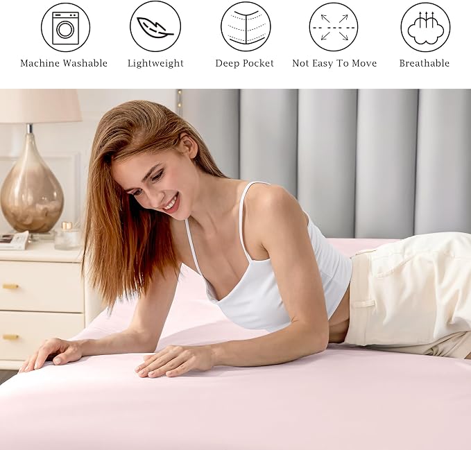 FreshCulture Pure Cotton Fitted Sheets King Size, 300 Thread Count Percale - Image 5
