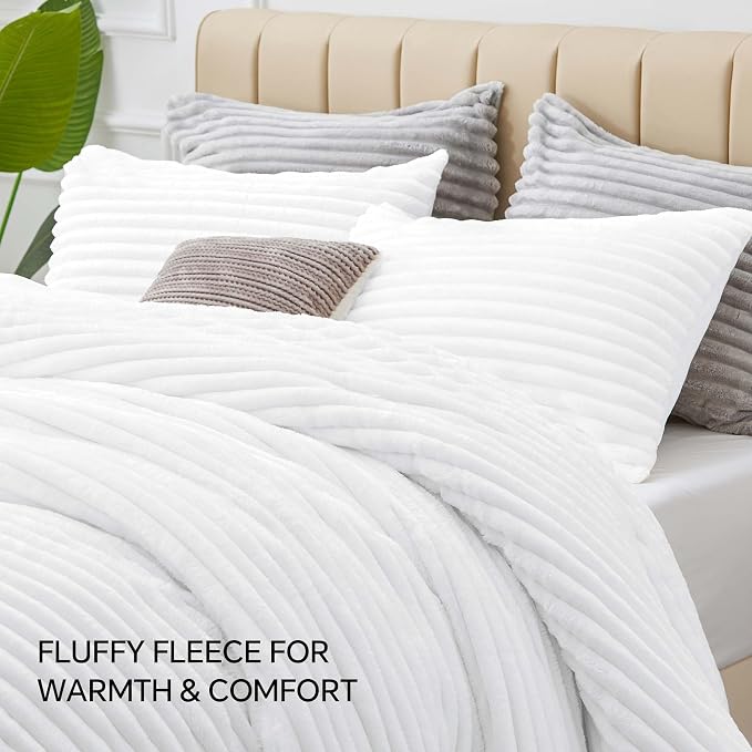BEDELITE Fleece Oversized Queen Comforter Set -Super Soft & Warm Fluffy Bright - Image 7