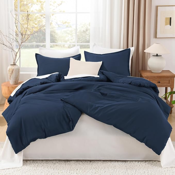 Litanika Twin XL Comforter Set Navy Blue, 2 Pieces Extra Long Dorm Bedding Sets - Image 3