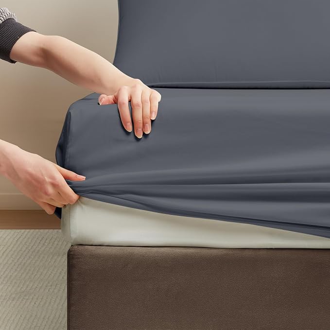 Maple&Stone Grey Queen Fitted Sheet Only - Image 3