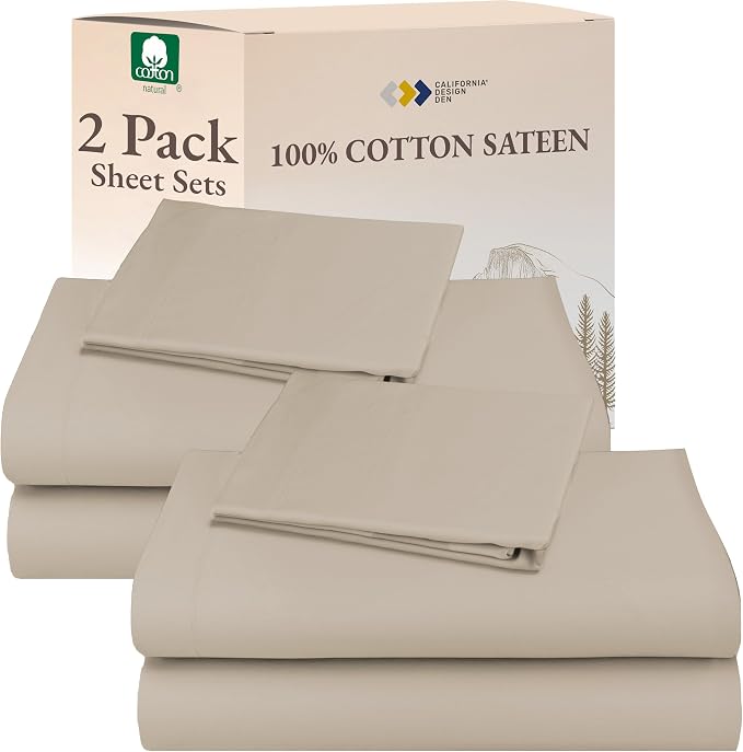 California Design Den 100% Cotton 2-Pack Twin Size Bed Sheets, Soft & Durable by CaliforniaDesignDen