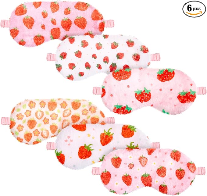 Cuffbow 6 Pack Plush Sleep Mask Set, Cute Plush Eye Masks by Cuffbow