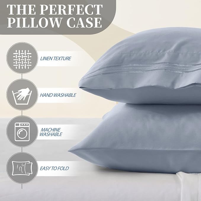 Vonty 2 Pack King Pillow Cases - Image 2
