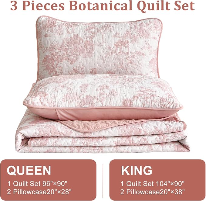 WONGS BEDDING Botanical Quilt Set Full Size - Image 7