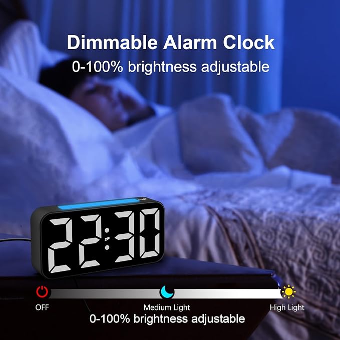 Topski Loud Alarm Clocks for Bedrooms Heavy Sleepers, Digital Clock - Image 3