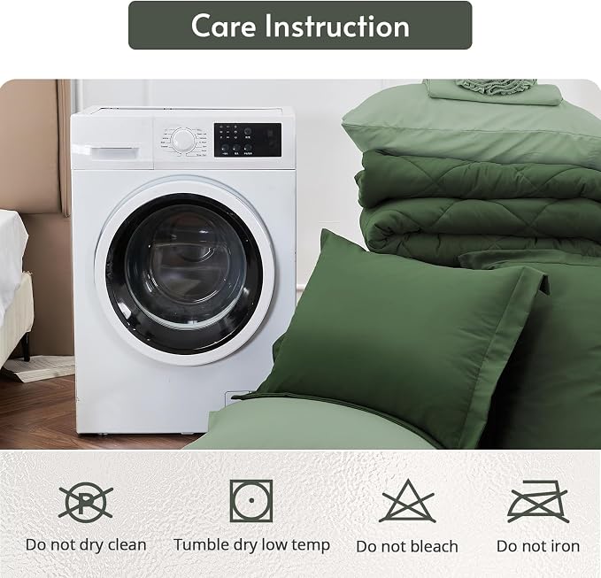 MUXHOMO 7 Pieces King Comforter Set, Reversible Bed in a Bag King Size - Image 9